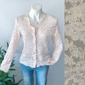 v i n t a g e :: Delicate Nylon Lace Blouse Buttoned